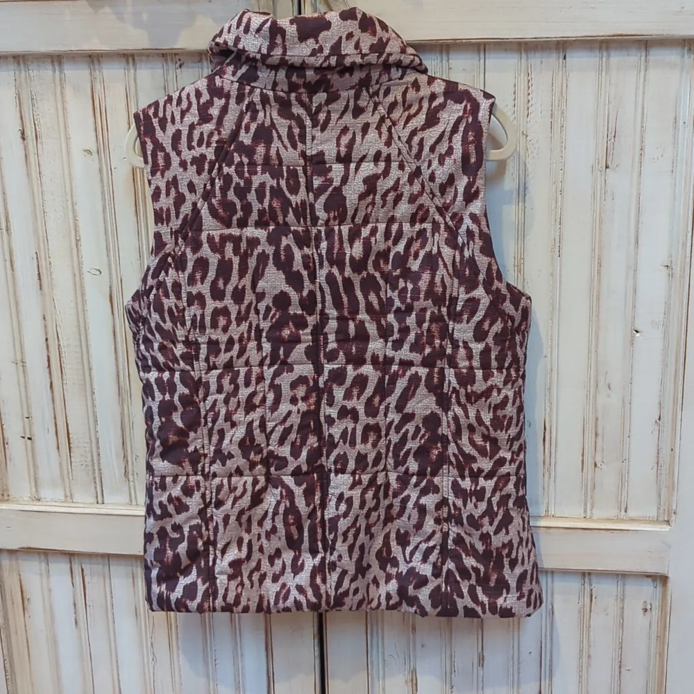 CAbi, Juliet animal print puffer vest. Medium